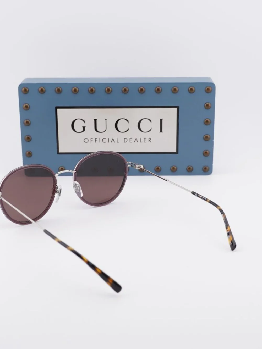 Gucci GG1849S 004 Round Sunglasses - Brown/Silver / Brown